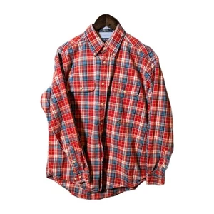 Vintage 2001 Tommy Hilfiger Shirt M Red Plaid Flannel Y2K Skater Streetwear Prep - Picture 1 of 9