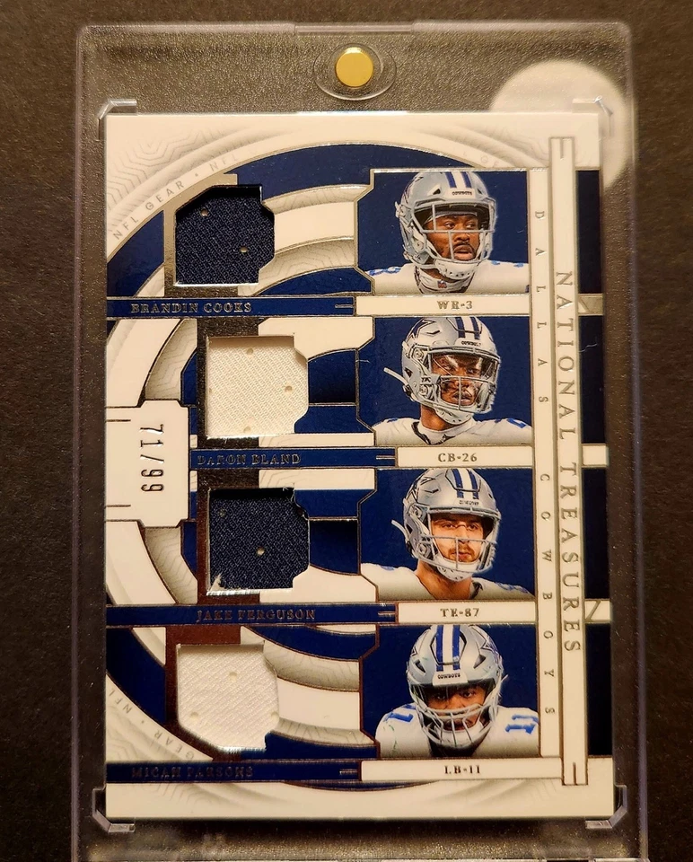 2023 National Treasures NFL Gear Quad Cooks Bland Ferguson Parsons /99 Cowboys  - Image 1 of 1