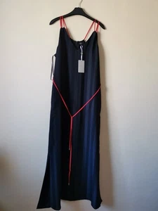 Womens Dress Ted Baker Relaxed Maxi New With Tag Size 3 UK12 DK-Blue Striped - Picture 1 of 12