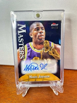 2025 Topps Finest MAGIC JOHNSON Masters Black Refractor AUTO #/25 Lakers #MA-MJ - Image 1 of 4