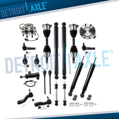 4WD Front Wheel Bearing Hubs CV Axle Control Arm Shocks for Chevy Silverado 2500 - Image 1 of 4