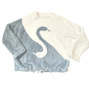 honest by Women's Secret Swan Pajama Lounge Top Womens Size M Blue Fuzzy Cozy - Picture 1 of 6