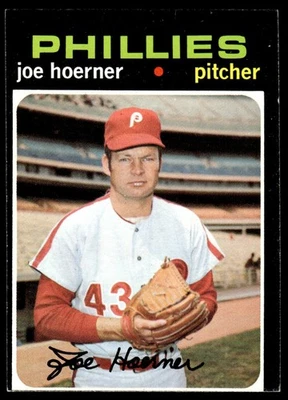 1971 Topps Card Baseball Joe Hoerner Philadelphia Phillies #166 EX+ Miscut - Image 1 of 2