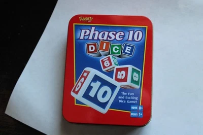 PHASE 10 DICE GAME - TIN BOX Rare 100% Complete Fundex 2002 - Image 1 of 4