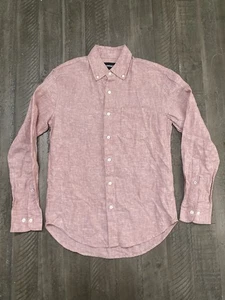 Bonobos Standard Fit Uomo Bottoni 100% Lino XS Rosa Preppy - Foto 1 di 6