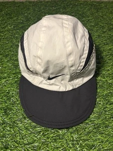 VTG Nike Clima-Fit Hat White Black Rare Reflective Strapback 7 Panel Running - Picture 1 of 5