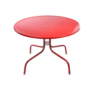 Northlight 39.25-Inch Outdoor Retro Metal Tulip Dining Table, Red - Picture 1 of 3