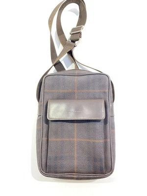 Burberry London Shoulder Bag Smoke Check Brown PVC Leather Square Shape Used - Image 1 of 4