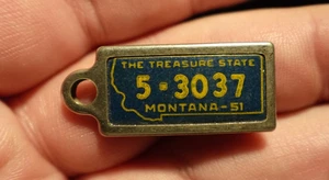 1951 MONTANA 5 3037 DAV LICENSE PLATE KEYCHAIN - Picture 1 of 2