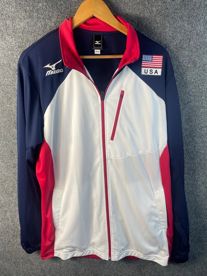 Chaqueta de pista de voleibol Mizuno Team para hombre EE. UU. cremallera completa 3XL poliéster Japón Foto 1 de 4