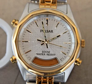 Pulsar V071-X015 Reloj Hombre Analógico Digital Alarma Cronógrafo Acero Inoxidable COMO ESTÁ - Imagen 1 de 4