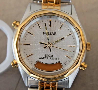 Pulsar V071-X015 Reloj Hombre Analógico Digital Alarma Cronógrafo Acero Inoxidable COMO ESTÁ Foto 1 de 4