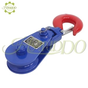 Bloque de arrebato de 4 toneladas 8800 libras con grillete giratorio, polea de 4,5", cuerda de alambre de 1/2" - Imagen 1 de 13
