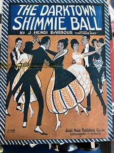 RARO 1900’S 11X14 NEGRO DARKTOWN SHIMMIE BALL PARTITURAS - Imagen 1 de 5