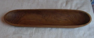 Holz dekorative Trencher Schüssel Primitiv Bauernhaus handgeschnitzt 1980er Jahre Taiwan - Bild 1 von 4
