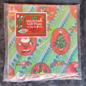 Vintage 70er Grants Vorteilspackung Weihnachten Geschenkverpackung Neu aus altem Lagerbestand 20 Blatt 2 Fuß 2 Zoll x 20 Zoll - Bild 1 von 8