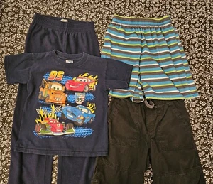 Set of 4 boys clothes, size M, 7-8, used, 1 t-shirt, 2 shorts, 1 pants - Picture 1 of 17