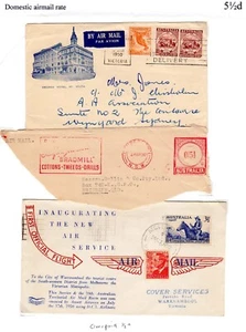1950 domestic airmail usage - 3 items incl First flight usage - Picture 1 of 2