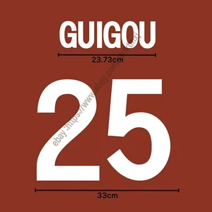 2002 AS Roma Home Name Set – Guigou #25 (Heat Transfer PU Patch) | Custom Print - Picture 1 of 2