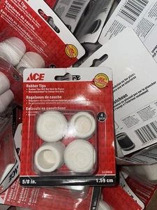 Ace 4 Pcs White Rubber Cane Crutch Chair Tip Bottoms 5/8" 16mm Skid Protection - Picture 1 of 2