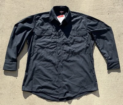 Camisa masculina manga longa uniforme ultraleve TRU-SPEC L preta tática série 24-7 - Imagem 1 de 4