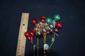 Christmas Ornaments Vintage Round Glass Balls on wire 28 Lot - Picture 1 of 4
