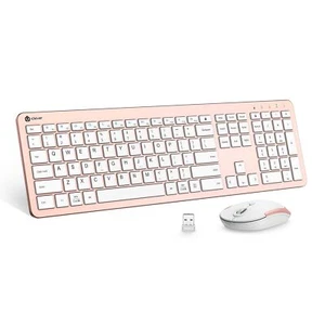 iClever GK08 Wireless Keyboard and Mouse - Rechargeable Wireless Keyboard Erg... - Picture 1 of 8