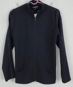 Lexington Avenue NWT Womens Long Sleeve Zip Up Jacket No Hood Size S Black - Picture 1 of 13