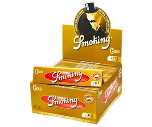 1 Caja Papeles Smoking DORADOS King Size - 50 Cuadernos x 33 Hojas Papeles Largos - Imagen 1 de 2