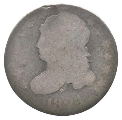 Moneda de diez centavos Liberty Cap 1824/2 *9440 Foto 1 de 3