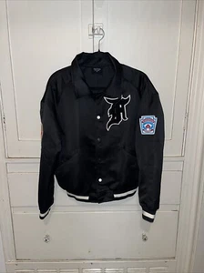 Fear Of God Fifth Collection Satin Manuel Baseball Jacket Black Size L - Picture 1 of 9