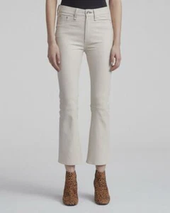 PANTALONES Hana de cuero crema pierna recta recortados primavera talla 26 nuevos con etiquetas trapo y hueso $995 - Imagen 1 de 11