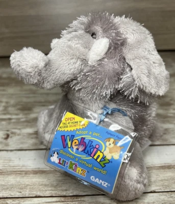 🐘 New Old Stock Webkinz Elephant - Lil'Kinz Ganz Brand 5" Tall Retired HS007 - Image 1 of 4