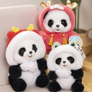 Precioso panda con sombrero animal de peluche oso muñeca de peluche juguete suave regalo para niños - Imagen 1 de 13