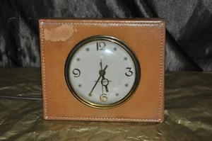 Vintage General Electric Model 3H172 Electric Clock Desktop Pigskin Works - Picture 1 of 14