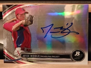 2013 Bowman Platinum Jesse Biddle BPAP-JBI Prospect Autographs Rookie RC auto