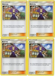 Acerola 112/147 Sonnenmond brennende Schatten Trainer Kartenset Pokemon x4 Supporter - Bild 1 von 1