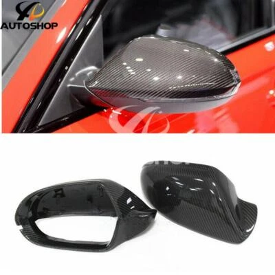 Carbon Fiber Mirror Cover Cap For Audi A6 C7 S6 RS6 12-18 Without Lane Assist — 第 1/4 张图片