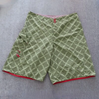 Pantalones Cortos De Colección DC Shoes Para Hombres 38 Verde Logo Cuadros Patinador Surf Playa Y2K 10" Foto 1 de 4