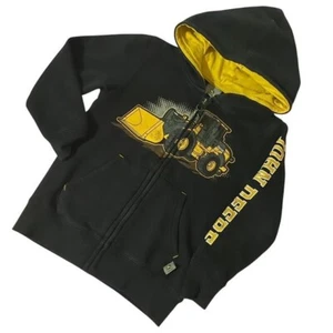 John Deere Tractor Black Yellow Full Zip Hooded Jacket Boys Size 4T Toddler - Picture 1 of 5