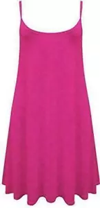 WOMENS CAMISOLE CAMI FLARED SKATER LADIES STRAPPY VEST TOP SWING MINI DRESS 8-26 - Picture 1 of 21