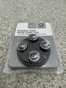 BMW Premium Genuine Valve Caps Set M Sport Silver 36122447402 36110421543 - Picture 1 of 4