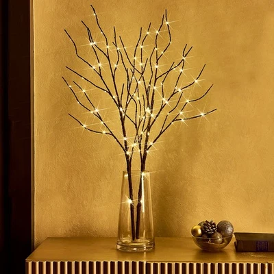 Lighted Brown Branches with Timer 32 in 100 LED for Vases Battery Operated, A... - Image 1 of 4
