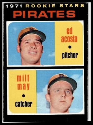 1971 Topps #343 Pirates 1971 Rookie Stars (Ed Acosta / Milt May) RS, RC - Image 1 of 2