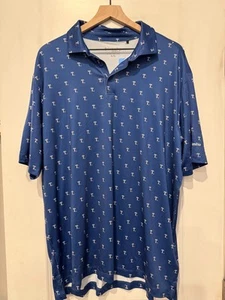 Texas Rangers Columbia Golf Poloshirt Blau Herren Größe XL All Over Print NEU!~ - Bild 1 von 2