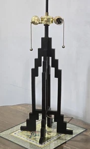 Stiffel Post Modern Black Wrought Iron Skyscraper Table Lamp - Picture 1 of 7