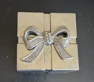 Vintage Trinket Jewelry Box Silver Lined in Royal Blue - Picture 1 of 5