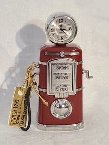 Timex Sammlerstück Mini Uhr Zapfsäule silber rot getestet funktioniert neue Batterie - Bild 1 von 4