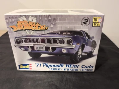 Model Kit 1971 Plymouth Hemi Cuda Revell Muscle 1:24 -NEW SEALED BOX - Image 1 of 3
