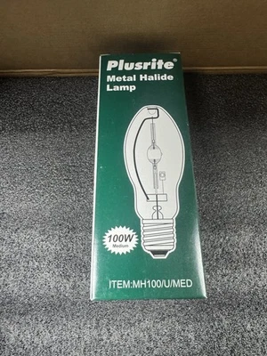 Plusrite 100w Metal Halide Lamp Bulb MH100/U/MED NEW In The Box M90/E USA - Image 1 of 4